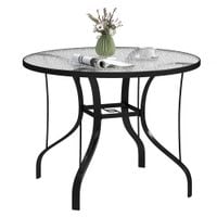 Outdoor Dining Table with Parasol Hole Round 96.5 x 96.5 x 71 cm - 84G-645V00BK
