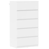 Bedroom Chest of Drawers 5 Drawers Dresser Drawer Unit White - 831-337V89WT