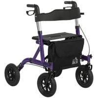 Rollator Walker with Seat Backrest Bag All-terrain Wheels - 712-067V00VT