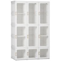 Portable Wardrobe Clothes Organiser with Hanging Rods White - 831-557