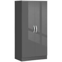 Modern Wardrobe Closet Clothes Cabinet with High Glossing Door Grey - 831-523