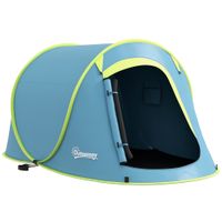 Pop Up Camping Tent for 2 Man 2000mm Waterproof with Carry Bag Blue - A20-404V00NU
