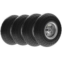 Set of Four 10in Pneumatic Wheels for Barn Carts Garden Cart Black - 84H-135V01BK