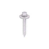 Metal Construction Thin Sheet Metal to Timber Screws Hex EPDM Washer Slash Point Exterior Silver Organic - DS45W19B
