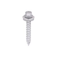 Metal Construction Thin Sheet Metal to Timber Screws Hex EPDM Washer Slash Point Exterior Silver Organic - DS45W16B