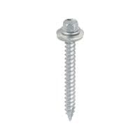 Metal Construction Thin Sheet Metal to Timber Screws Hex EPDM Washer Slash Point Exterior Silver Organic - DS60W16B