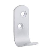 Single Robe Hook Satin Anodised Aluminium - 725142 - Pack of 2