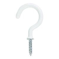 Cup Hooks Round White - 25SHWP - Pack of 6