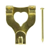 Picture Hanging Hooks Double Electro Brass - 3PHDP - Pack of 4