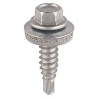 Metal Construction Stitching Screws for Sheet to Sheet Hex EPDM Washer Selfdrilling Exterior Silver Organic - S22W16B