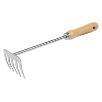Garden Hand Rake with Short Ash Handle & Stainless Steel Tines