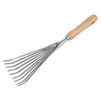 Leaf Hand Rake with Ash Handle & Stainless Steel Tines
