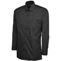 UC709 Long Sleeves Mens Poplin Black Shirts - Size 19in