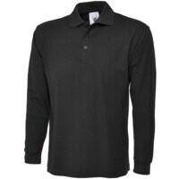 UC113 Long Sleeves Black Polo Shirts - Size Medium