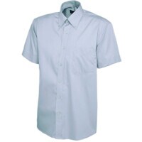 UC710 Short Sleeves Mens Poplin Lightblue Shirts - Size 16.5in