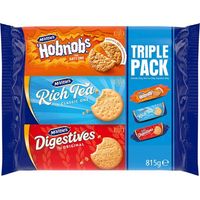 McVitie's Selection Triple Pack - Original Digestives & Rich Tea & HobNobs Biscuits - 815g