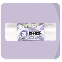 20 Clear Recycling/Refuse Sacks - Clear - 100L