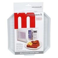 Microwave It Plastic Microwave Bacon Rack Crisper Defrosting Tray - White