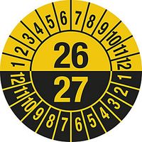 Test Placard Multiple Years Document Film 30mm Pack of 10 26/27 Yellow