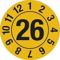 Test Placard Year Document Film In A Circle 10mm 26 Yellow