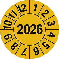 Test Placard 4 Digit Year Document Film 15mm 2026 Yellow