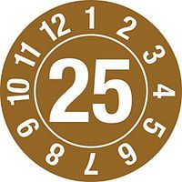 Test Placard Year Document Film In A Circle 10mm 25 Brown