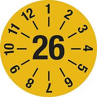 Test Placard Year Document Film 25mm Pack of 10 26 Yellow
