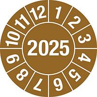 Test Placard 4 Digit Year Document Film 30mm Pack of 10 2025 Brown