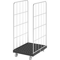 Roll Container with Side Mesh Panels 2-sided Black/zinc Plated