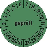Multiple Year Placard Tested Green Document Film 30mm Pack of 10 29 - 34
