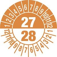 Test Placard Multiple Years Document Film 30mm Pack of 10 27/28 Orange