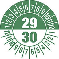 Test Placard Multiple Years Document Film 25mm Pack of 10 30/31 Green