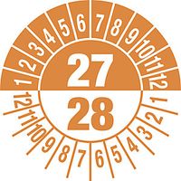 Test Placard Multiple Years Document Film 25mm Pack of 10 27/28 Orange