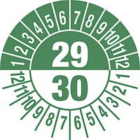Test Placard Multiple Years Document Film 30mm Pack of 10 30/31 Green