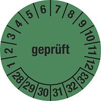 Multiple Year Placard Tested Green Document Film 30mm Pack of 10 28 - 33