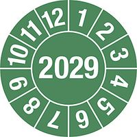 Test Placard 4 Digit Year Document Film 25mm Pack of 10 2029 Green