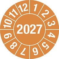 Test Placard 4 Digit Year Document Film 30mm Pack of 10 2027 Orange