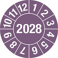 Test Placard 4 Digit Year Document Film 30mm Pack of 10 2028 Purple