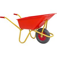 Avanti Multi-Purpose Wheelbarrow Puncture Proof Tyres Ball Bearings LxW 1340 x 600mm Yellow Red