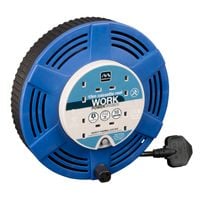 4 Socket 15m 13A Heavy Duty Open Cable Reel - Blue