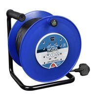 4 Socket 40m 13A Heavy Duty Open Cable Reel - Blue