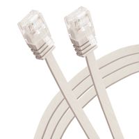 RJ45 CAT6 UTP Flat Ethernet Lan Cable - Beige, 1m