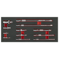 Wobble Extension Bar Set with Tool Tray 1/4in, 3/8in & 1/2inSq Drive 12 Piece