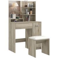 Dressing Table with Mirror and Stool, Makeup Desk for Bedroom