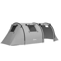 2 Room Camping Family Tent for 3-4 Man, 3000mm Waterproof - Grey