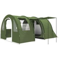 5-6 Man Family Tent Camping Tent with 2 Room and Carry Bag - Green