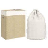 100L Laundry Basket with Lid, Washing Basket for Bathroom - Cream