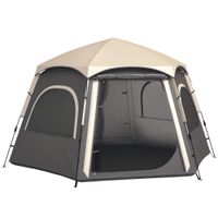 Instant Camping Tent, 4 Person Easy Setup Dome Tent - Dark Grey