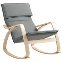 Comfortable Relax Rocking Chair with High Back - Grey