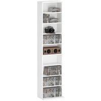 260 CD Storage Unit 120 DVD Storage Tower with 9 Compartments White